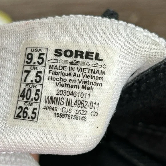 Sorel Kinetic Impact Y Strap High Sandals 9.5 Leather Chunky Platform Black - Picture 8 of 9